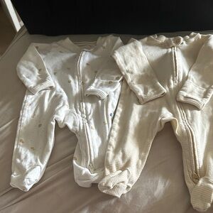 Carter's Cream and White Footed One Pieces